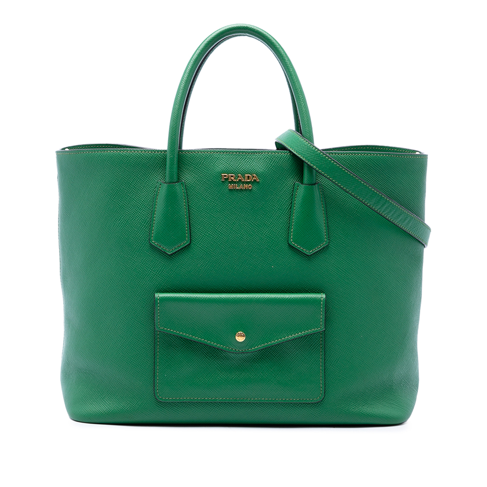 Pre-Loved Prada Saffiano Cuir Front Pocket Convertible Tote